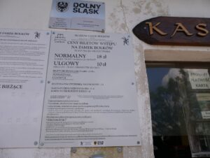 Ceny biletów na zamek w Bolkowie